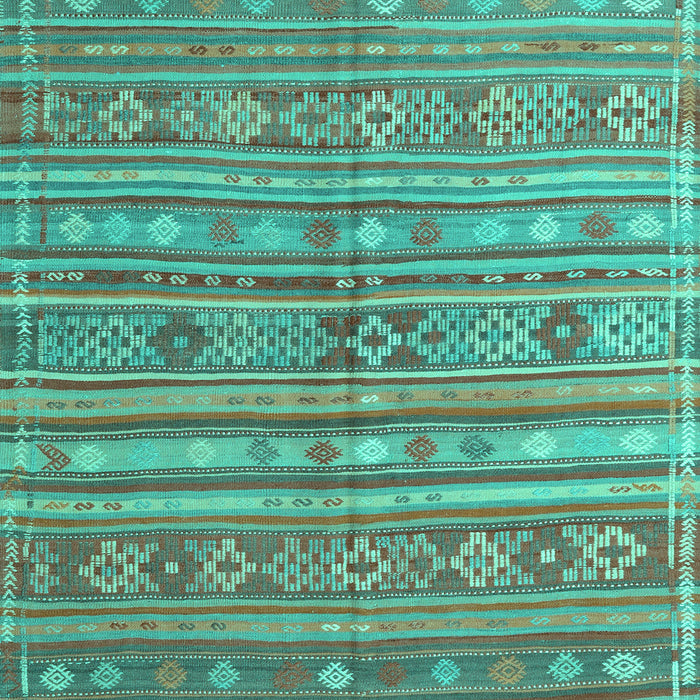 Machine Washable Persian Turquoise Traditional Area Rugs, wshtr4187turq
