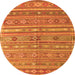Square Persian Orange Traditional Rug, tr4187org