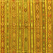 Square Machine Washable Persian Yellow Traditional Rug, wshtr4187yw