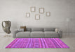 Machine Washable Persian Purple Traditional Area Rugs in a Living Room, wshtr4187pur