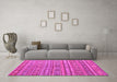 Machine Washable Persian Pink Traditional Rug in a Living Room, wshtr4187pnk