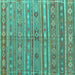 Square Machine Washable Persian Turquoise Traditional Area Rugs, wshtr4187turq