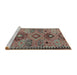 Sideview of Machine Washable Traditional Chestnut Brown Rug, wshtr4188