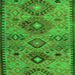 Round Machine Washable Persian Green Traditional Area Rugs, wshtr4188grn