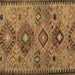 Square Persian Brown Traditional Rug, tr4188brn