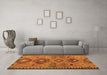 Machine Washable Persian Orange Traditional Area Rugs in a Living Room, wshtr4188org