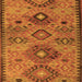 Round Machine Washable Persian Orange Traditional Area Rugs, wshtr4188org