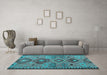 Machine Washable Persian Light Blue Traditional Rug in a Living Room, wshtr4188lblu