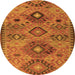 Square Persian Orange Traditional Rug, tr4188org