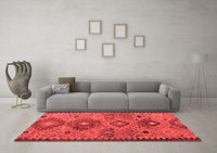 Machine Washable Persian Red Traditional Rug, wshtr4188red