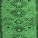 Square Machine Washable Persian Emerald Green Traditional Area Rugs, wshtr4188emgrn