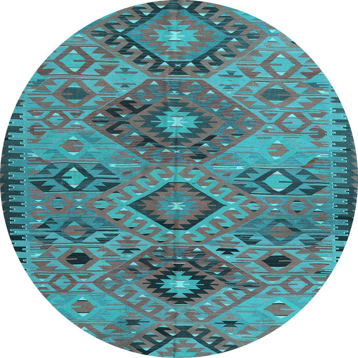 Round Persian Light Blue Traditional Rug, tr4188lblu