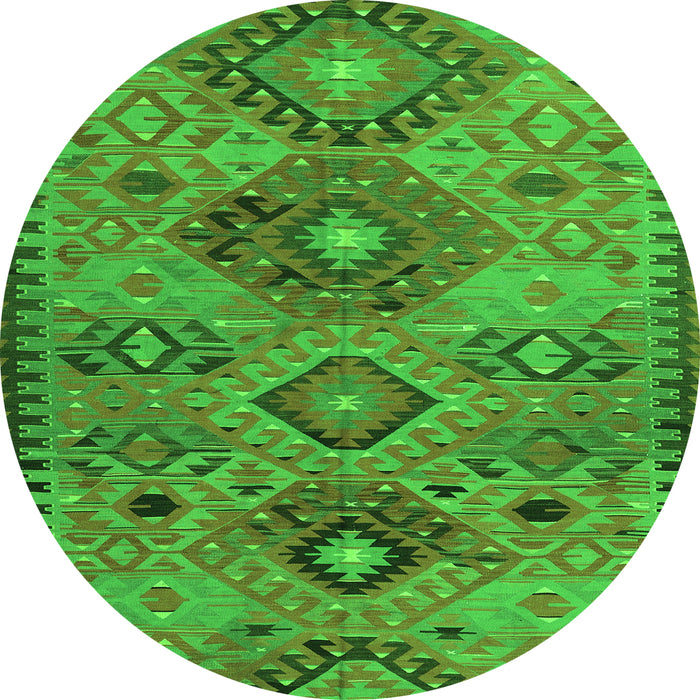 Square Persian Green Traditional Rug, tr4188grn