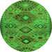 Square Persian Green Traditional Rug, tr4188grn