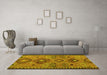 Machine Washable Persian Yellow Traditional Rug in a Living Room, wshtr4188yw