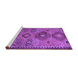 Sideview of Machine Washable Persian Purple Traditional Area Rugs, wshtr4188pur