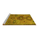 Sideview of Machine Washable Persian Yellow Traditional Rug, wshtr4188yw