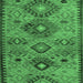 Square Persian Emerald Green Traditional Rug, tr4188emgrn