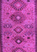 Machine Washable Persian Pink Traditional Rug, wshtr4188pnk