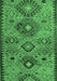 Machine Washable Persian Emerald Green Traditional Area Rugs, wshtr4188emgrn