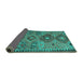 Sideview of Persian Turquoise Traditional Rug, tr4188turq