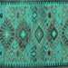 Square Persian Turquoise Traditional Rug, tr4188turq