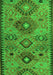 Serging Thickness of Machine Washable Persian Green Traditional Area Rugs, wshtr4188grn