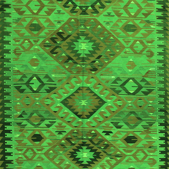 Serging Thickness of Machine Washable Persian Green Traditional Area Rugs, wshtr4188grn