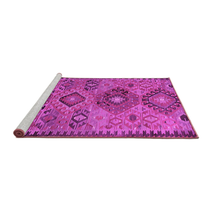 Sideview of Machine Washable Persian Pink Traditional Rug, wshtr4188pnk