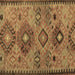 Square Machine Washable Persian Brown Traditional Rug, wshtr4188brn