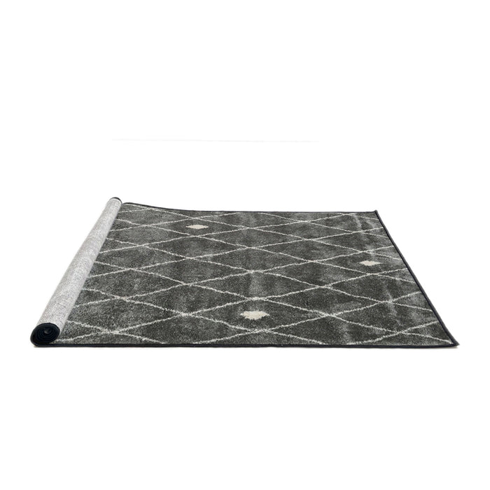 Sideview of Machine Washable Traditional Gray Rug, wshtr4189