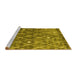 Sideview of Machine Washable Persian Yellow Traditional Rug, wshtr4189yw