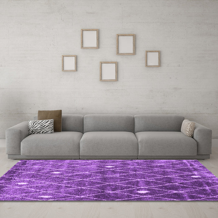 Machine Washable Persian Purple Traditional Area Rugs in a Living Room, wshtr4189pur