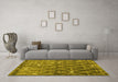 Machine Washable Persian Yellow Traditional Rug in a Living Room, wshtr4189yw