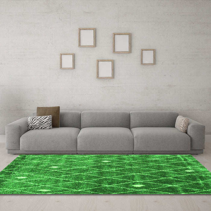 Machine Washable Persian Green Traditional Area Rugs in a Living Room,, wshtr4189grn