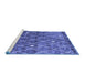 Sideview of Machine Washable Persian Blue Traditional Rug, wshtr4189blu