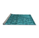 Sideview of Machine Washable Persian Light Blue Traditional Rug, wshtr4189lblu