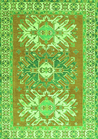 Geometric Green Traditional Rug, tr418grn