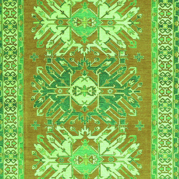 Geometric Green Traditional Rug, tr418grn