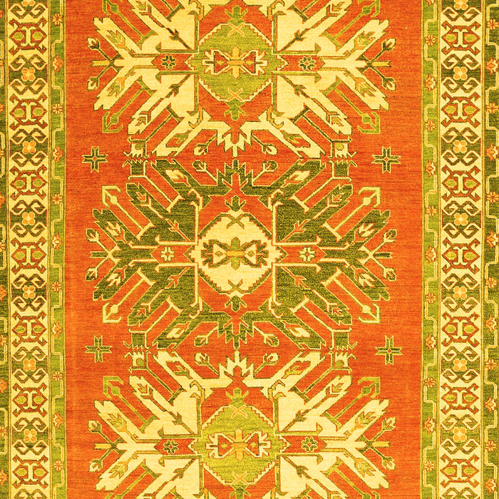 Geometric Yellow Traditional Rug, tr418yw