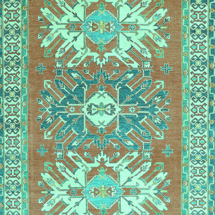 Geometric Turquoise Traditional Rug, tr418turq