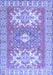 Machine Washable Geometric Blue Traditional Rug, wshtr418blu
