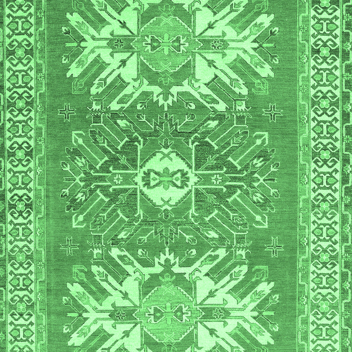 Geometric Emerald Green Traditional Rug, tr418emgrn