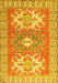 Machine Washable Geometric Yellow Traditional Rug, wshtr418yw