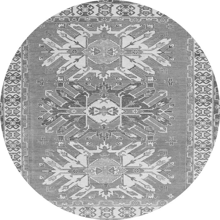 Square Geometric Gray Traditional Rug, tr418gry