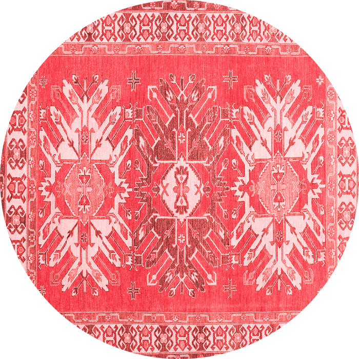 Machine Washable Geometric Red Traditional Rug, wshtr418red