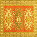 Square Geometric Yellow Traditional Rug, tr418yw