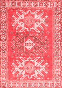 Geometric Red Traditional Rug, tr418red