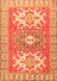 Serging Thickness of Machine Washable Geometric Orange Traditional Area Rugs, wshtr418org