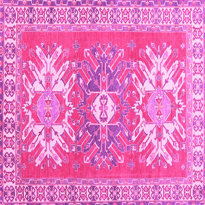 Square Geometric Pink Traditional Rug, tr418pnk